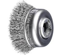 PFERD Cup Brush, Diameter 60 mm, unbraided, 0.30 mm Steel Wire, X-Lock Socket, 43468922 - for Quick and Comfortable Tool Changes