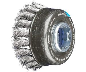 PFERD Cup Brush, Diameter 65 mm, Knotted, 0.35 mm Stainless Steel Wire, X-Lock Socket, 43305027 - for Quick and Comfortable Tool Changes