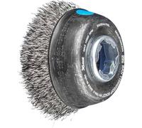 PFERD Cup Brush, Diameter 75 mm, Unbraided, 0.30 mm Stainless Steel Wire, X-Lock Socket, 43469007 - for Quick and Comfortable Tool Change