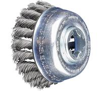 PFERD Cup Brush, Diameter 80 mm, Braided, 0.50 mm Steel Wire, X-Lock Socket, 43306036 - for Quick and Comfortable Tool Changes