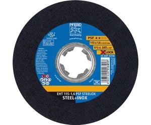PFERD Cutting Disc, Pack of 25, 115 x 1.6 mm, Straight, X-Lock (22.23 mm), PSF Steelox, 61730124 - for Quick and Convenient Tool Changes