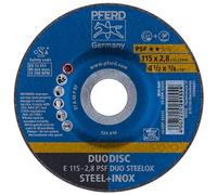 PFERD Duodisc Combination Cutting/Grinding Wheel - Type 27, Aluminum Oxide A, 4-1/2" Diameter x 1/8" Thick, 7/8" Bore, 13300 Max RPM - for Cutting and Grinding Applications (Pack of 10) - Part 63333