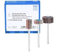 PFERD Flap Grinder Set F, 3-Piece Set/Corundum Diameter 10 x 15 mm Diameter 15 x 5 mm Diameter 20 x 10 mm Shaft Diameter 3 mm A80 / 44498031 - for Fine Sanding and Finish with Straight Sander or