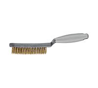 PFERD HBUP 43698008 Hand Brush 3 Rows Brass Wire Diameter 0.30 mm with Plastic Body and Ergonomic Handle