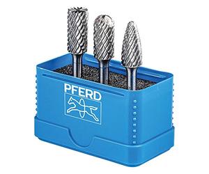 PFERD HM milling bit Set, 3 Pieces, All-Round Teeth, Shaft Diameter 6 mm, milling bit Diameter 12 mm, 21901414 - for Versatile use on The Most Important Materials