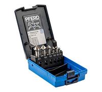 PFERD HSS Taper/Deburring Countersink Set, 6 Pieces, 90°, Diameter 6.3-20.5 mm, DIN 335 C, 25202154 - for Countersinking 90° Screws