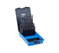 PFERD HSS Twist Drill Bit Set 1/16-3/8" M2 Steel - 21 Pieces - 118° Split Point Jobber-Length Professional Grade High-Speed Drill Bit Set, Precision Cutting Tools for Metalworking - Part 20034