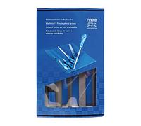 PFERD Machinists File Set in Plastic Pouch WRU, 5 pcs. 8 inch, Bastard Each with Ergonomic File Handle 16079 - Second Cut Suitable for Universal roughing and Finishing