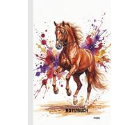 Pferd Notizbuch: A5 liniertes Heft (6x9) - 100 Seiten - Geschenk für Pferdeliebhaber - Reiten Tagebuch