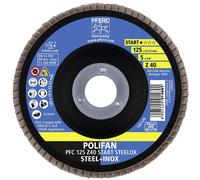 PFERD POLIFAN flap Disc 125 mm 22.23 mm steel/stainless 10 pcs 69300934