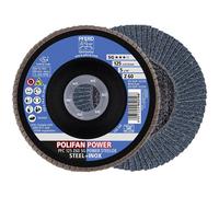 PFERD POLIFAN flap Disc 125mm dia 22.23mm bore 10pcs steel use 67786125