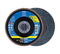 PFERD Polifan Serrated Washer, Pack of 10, PFC 125 x 22.23 mm Conical Z40 Start Line Start Steelox 69300934 - for Steel, Stainless Steel (INOX)