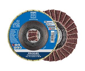PFERD POLIVLIVLIES 44694202 Fan Disc, Pack of 5, 115 mm, A180, Medium, X-Lock (22.23 mm), for Quick and Comfortable Tool Change