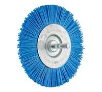 PFERD Round Brush Untwisted RBU Fine (BLUE) | Diameter 100 mm Shaft Diameter 6 mm Blue Filament Diameter 1.10 mm | 43740169 - for Drills