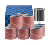 PFERD Sanding Sleeve Set 13 Pieces Corundum Diameter 30 x 30 mm A40, 60, 80, 150 Including Holder with Shaft Diameter 6 mm 42298004 for Universal Applications