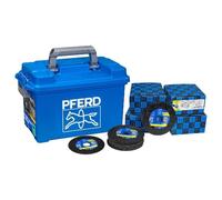 PFERD Start Line Cut-Off Wheel Toolbox Set, 100-Pack, 4-1/2" x .045" x 7/8" | Type 1 Metal Cutting Discs for Steel & Stainless Steel, Aluminum Oxide, Includes Durable Plastic Toolbox