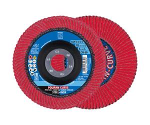 PFERD Tools POLIFAN®-Curve CO-Cool Flap Disc 5" x 7/8, 60 Grit (2Pack) | SGP CURVE STEELOX, Large Radius, High-Performance Grinding Disc, Part 67698066