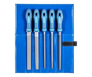 PFERD Workshop File Set in PVC Roll Bag, 5 Files, Cross Cut H1, 200 mm, 11800531 - Suitable for Coarse Cutting and Roughing