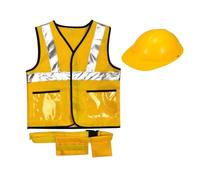Pffiocix 2/3Pc Construction Worker Costumes For Boys Toddler Dress Up Clothes Kid Builder Career Outfit Pretend Role Play Toy Set Construction Vest And Hat Kids Costume Worker Costume Vest And Hat
