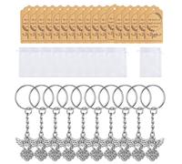 Pffiocix 30Sets Keychain Charm for Baptism Favor First Communion Gifts with Organza Bags and Thank You