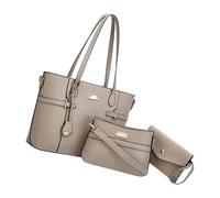 [Pffiocix] 3pcs PU Bag Shopper Bag with Practical Structure and Spacious Interior Shoulder Bag Under Wallet for Office
