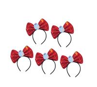 Pffiocix 5Pcs Sparkling Sequins Headbands Bowknot Hairband Party Headwears for Women Girl Christmas Birthday Party Photography