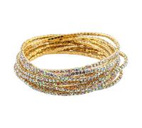Pffiocix Adjustable Crystal Bead Elastic Rhinestones Handchain For Everyday Wear Elegant Women's Fashion Accessories Rhinestones