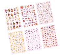 Pffiocix Autumn Nails Art Stickers 6 Sheets Maple Leaves Pumpkin Decals Adhesive Stickers Decoration for Thanksgiving