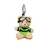 [Pffiocix] Bag and Luxury Keyring Phone Charm Lovely Bear Keychain for Personalized Animal Decoration Cute Pendant Cute Bear Key Ring, Black and green see, One size