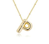 Pffiocix Balloon Styles Smooth Letter Necklace Adjustable Alloy Chain Suitable for Fashionable Youthful Women