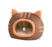 Pffiocix Cat Nest Semi-closed Warm Winter Cat Bed Comfortable Pet Tent Cosy Cave Nest Indoor Dog House with Dangle