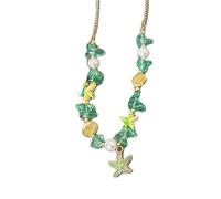 Pffiocix Fashion Shell Pendant Necklace Beaded Necklace Essential Elegant Accessory Beaded Neck Jewelry Present for Woman