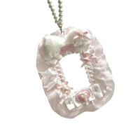 Pffiocix Fashionable Angelic Wing Plush Card Holder with Elegant Lace Designs Portable for Students and Creative