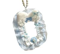 Pffiocix Fashionable Angelic Wing Plush Card Holder with Elegant Lace Designs Portable for Students and Creative