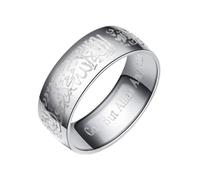 Pffiocix For Steel Rings Fashionable Quran Messager Rings Religious Arabic God Jewelry Camera Outdoor With Solar Panel