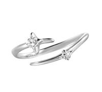 Pffiocix Four Pointed Star Inspired Adjustable Copper Zirconia Accent Fashion Jewelry Comfortable Wear Ring
