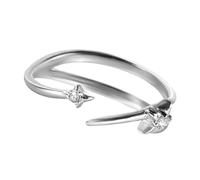 Pffiocix Four Pointed Star Inspired Adjustable Copper Zirconia Accent Fashion Jewelry Comfortable Wear Ring