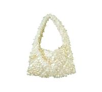 Pffiocix Handmade Woven Shell Sequins Evening Bag Practical PVC Shoulder Bags Underarm Purse For Women Wedding Party Contemporary Tear Resistant Evening Bag