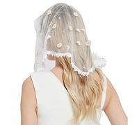 Pffiocix Lace Veil Headcovering Latin Mass Mantilla Catholic Lace Head Cover for Women Triangle Triangle