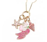 [Pffiocix] Lovely Peach Heart Charm Neck Chain Long Pendant Necklace Drop Oil Alloy Small Pendant Box Child Neckwear for Children, フリーサイズ, As described, No Gemstone