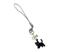 [Pffiocix] Multipurpose Handmade Beaded Cat Charm Lovely Phone Strap Fashionable Decoration Accessories Portable Trendy Style Chain, フリーサイズ