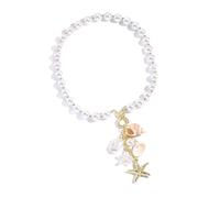 [Pffiocix] Practical Handmade Irregular Shell Necklace Nature Beach Theme Jewelry Portable Sturdy Chain Elegant Irregular Shell Necklace, フリーサイズ, As described, No Gemstone