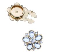 [Pffiocix] Rhinestone Flower Button Cover Shirt Elegant Cuff Button Removable Sleeve Accessories Formal Outfit Shirt Accessories, gold, ガラスモデル