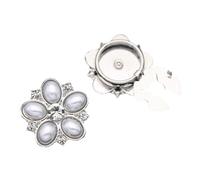 [Pffiocix] Rhinestone Flower Button Cover Shirt Elegant Cuff Button Removable Sleeve Accessories Formal Outfit Shirt Accessories, white, a