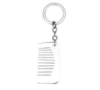 Pffiocix Stainless Steel Miniature Comb Pendant Keychain Travel Friendly Hair Stylists Accessory with Keyring