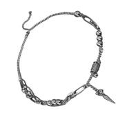 Pffiocix Sturdy Titaniumed Steel Rivet Necklace for Men Punk Hip Hop Styles Layer Chain Jewelry Accessory Daily Casual