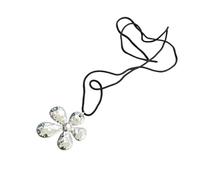 Pffiocix Textured Flower Pendant Necklace Adjustable Length Blossom Clavicle Chain Elegant Collarbone Chain Women