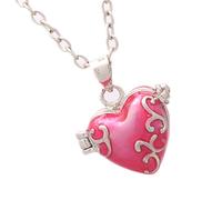 Pffiocix Vintage Brass Heart Resin Locket Necklace with Storage Compartment Adjustable Clavicle Chain Accessories