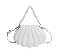 [Pffiocix] Women Pearl Chain Handbag Fashion Seashell Evening Bag Trendy Shoulder Crossbody Bag Girl All Matching Messenger Women Pearl Chain Handbag Trendy Shoulder Crossbody Bag Sea Shell Evening