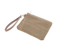 Pffiocix Woven Purse, Color Straw, Zippered Handbag, Coffee